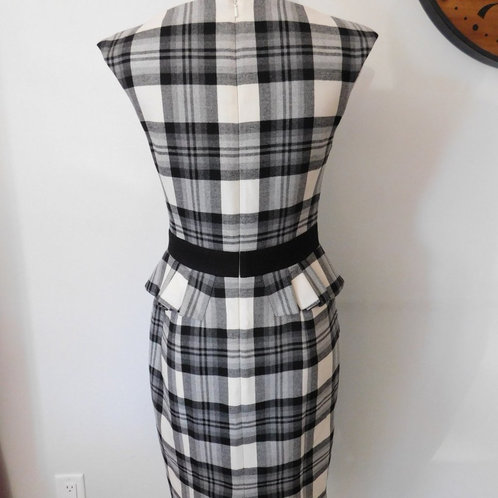 Karen Millen Monochrome Checkered Midi Dress - Picture 5 of 6